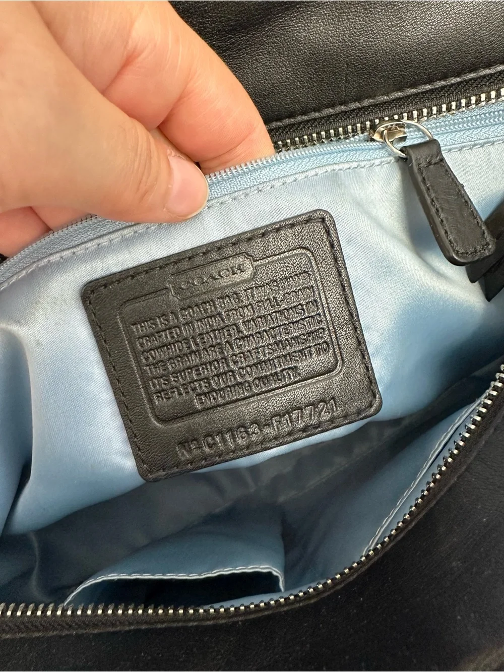 Coach East West Black Leather Shoulder Tote Bag